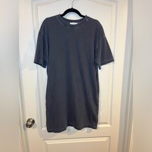 Treasure & Bond Dark Gray Heavyweight 100% Organic Cotton T-Shirt Dress